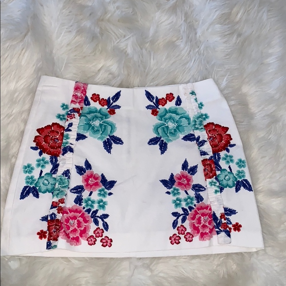 Zara Floral Mini Skirt